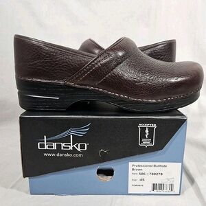 Dansko Professional Clog Bullhide Brown Leather Upper Mens 45 US 12 Comfort Shoe